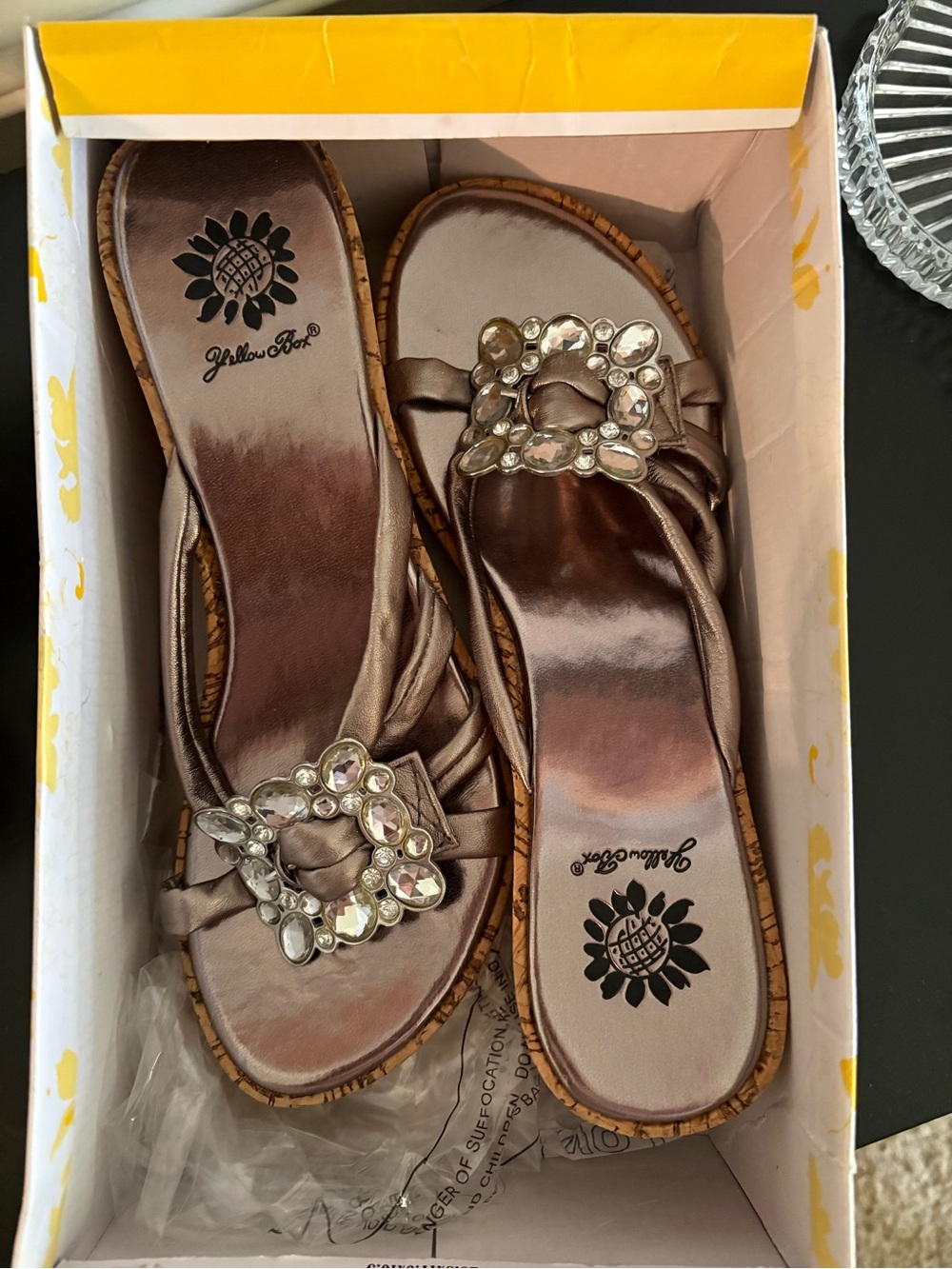Women’s Yellow Box Cindy Wedge Sandals in Pewter - 8 - Picture 4 of 8